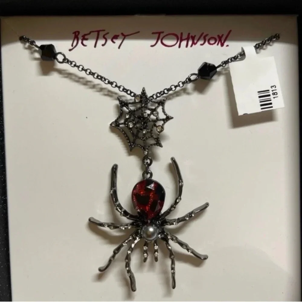 BETSEY JOHNSON SET 4-Piece Halloween Spider Bracelet Necklace Ring Earrings NWT